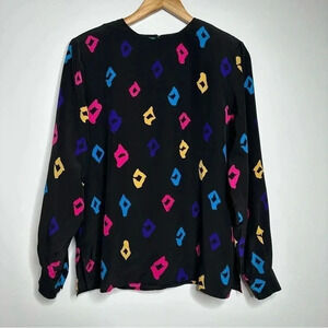 Ann May Vintage 100% Silk Pullover Blouse Size Small